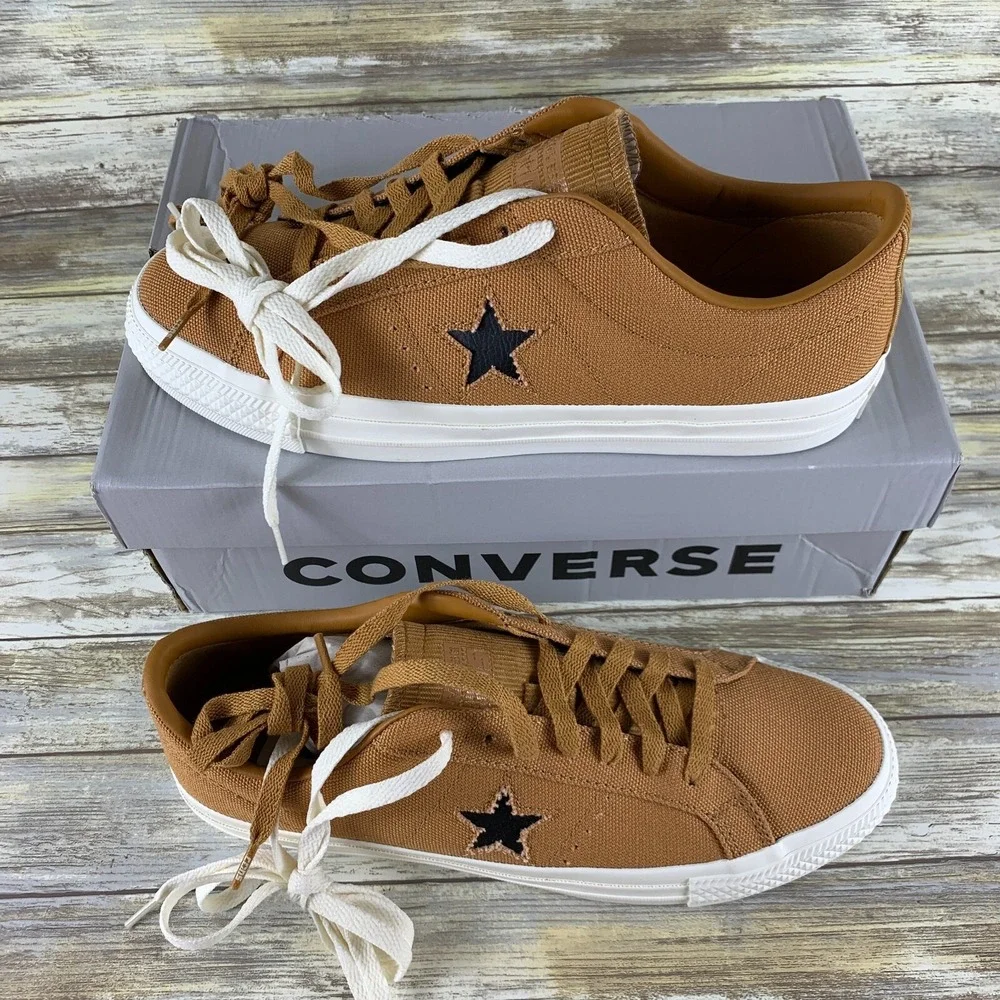 Converse Shoes Mens 9.5 Brown Raw Sugar One Star Pro Skate 90's Street Y2K NEW - Picture 7 of 15